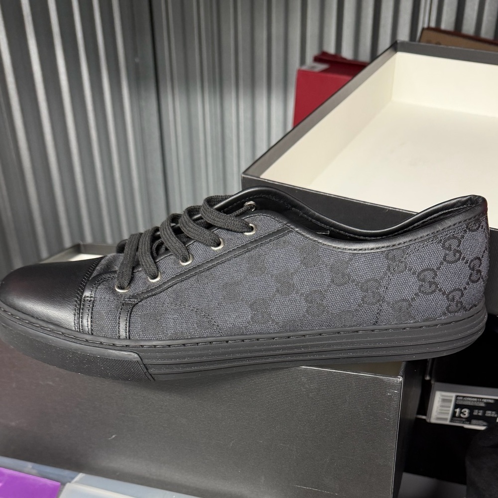 Gucci Black Monogram Sneakers